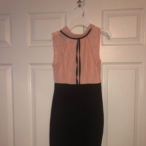 Pink and black fitted dress